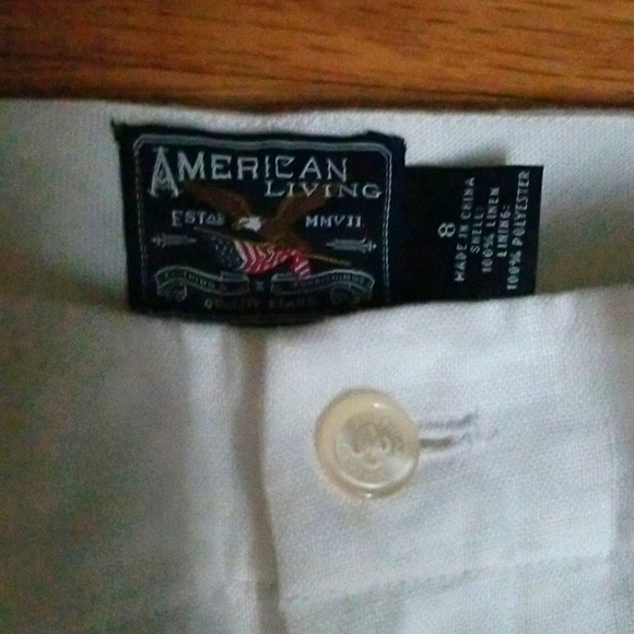 American Living White Linen Cuffed Wide Leg Trousers Size 8 - Picture 3 of 6
